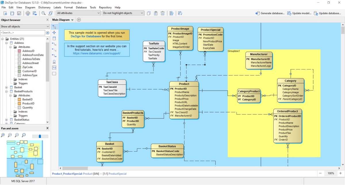 Datanamic DeZignで作成したダイアグラムの例