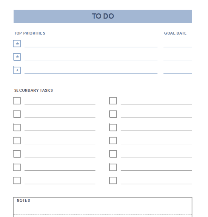 Excel Prioritized To Do List Template  by Vertex42