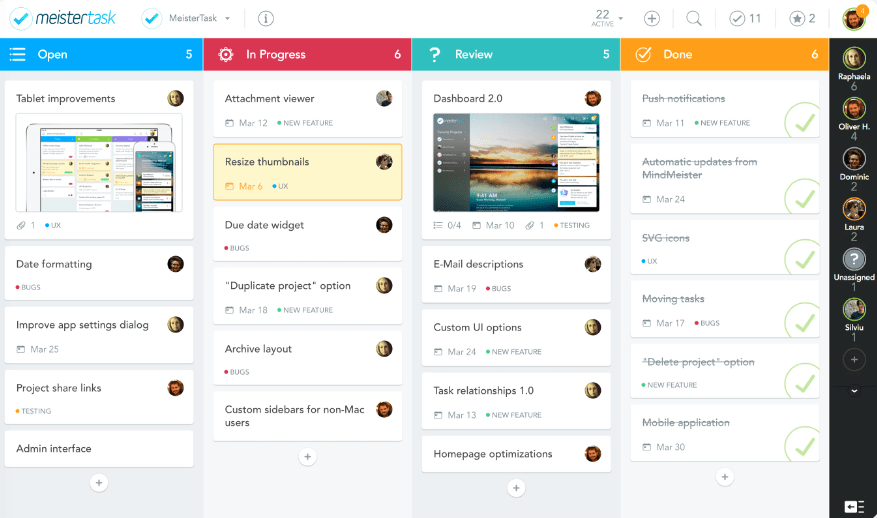 Papan Kanban MeisterTask