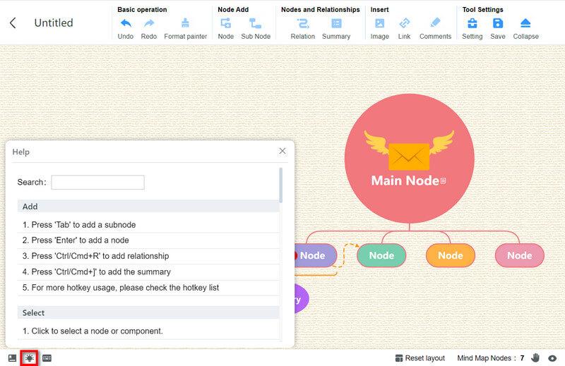 PERT-Diagrammersteller: Screenshot der Editoransicht von MindOnMap