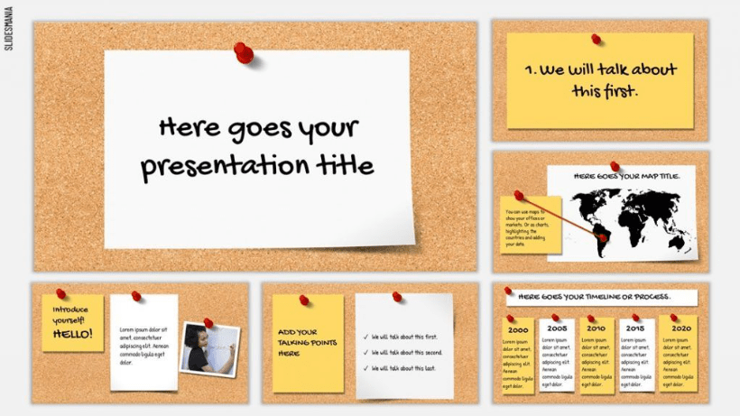The PowerPoint Bulletin Board Presentation by SlidesMania