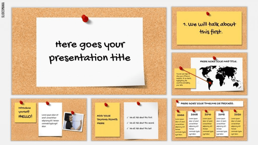 Die PowerPoint-Bulletin-Board-Präsentation von SlidesMania