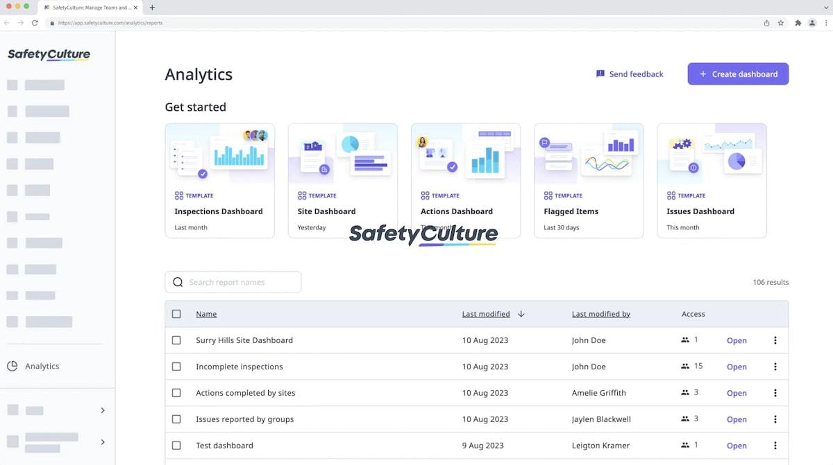 Safety Culture's Dashboard