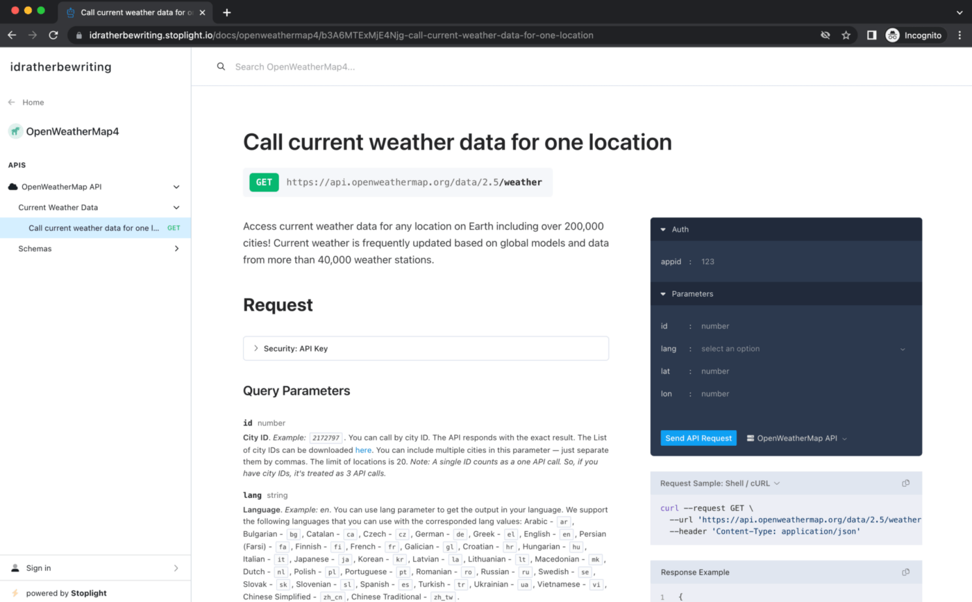 Stoplight API documentatiehulpmiddel