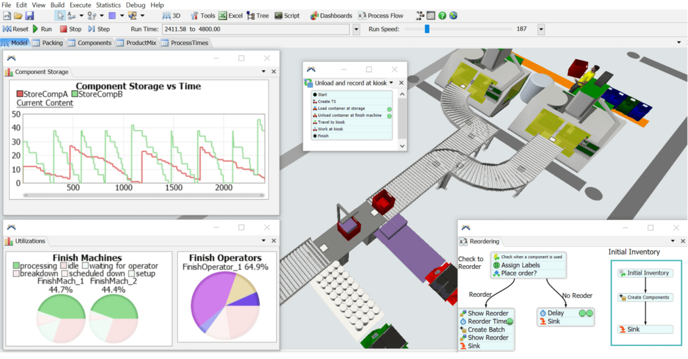 Using FlexSim's 3D process design software to model physical processes