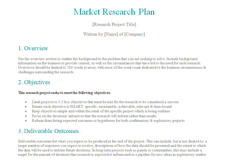Word Market Research Plan Template by FlexMR