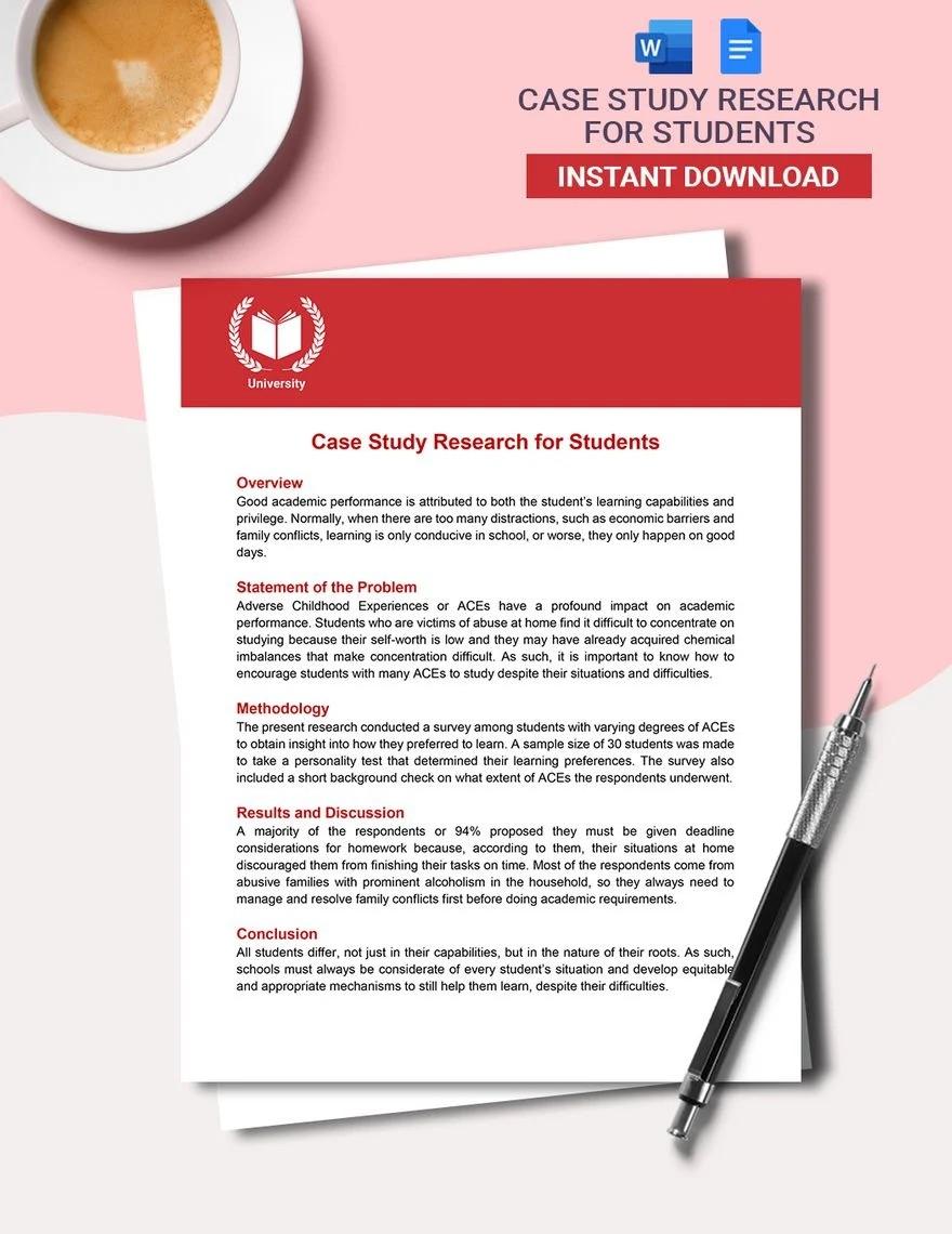 academic case study format