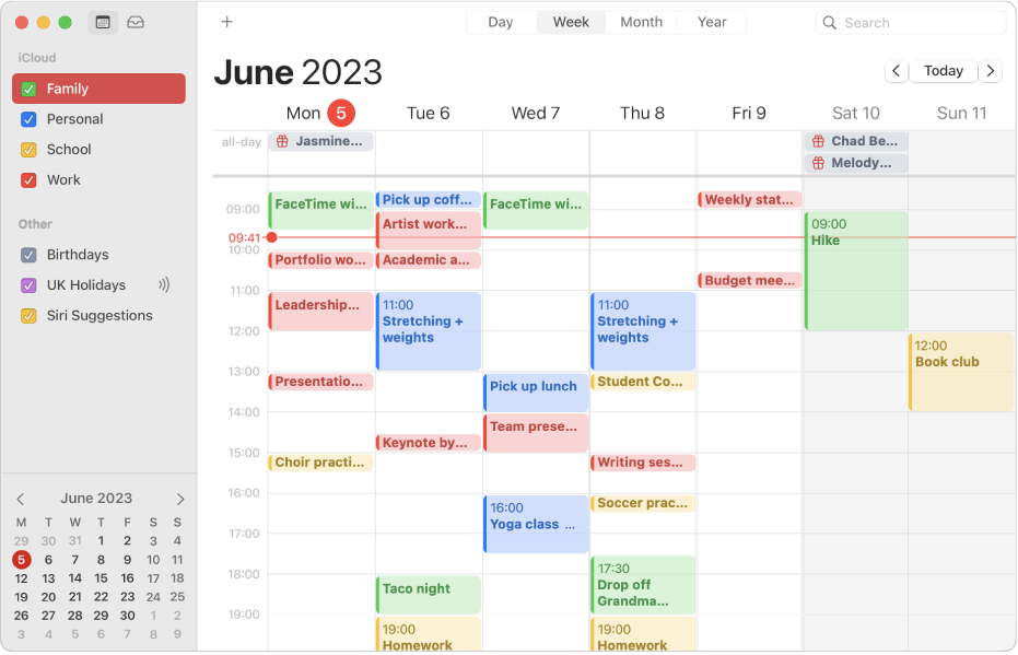 calendário do iCloud