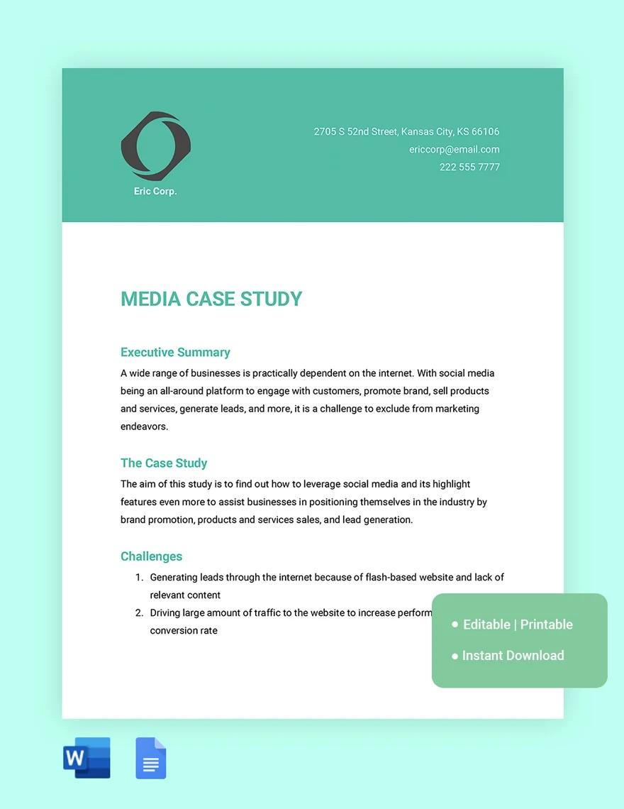 case study example template