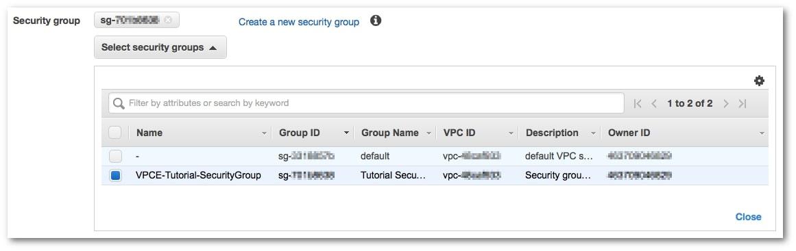 Twilio alternatives: selecting a security group in Amazon SNS