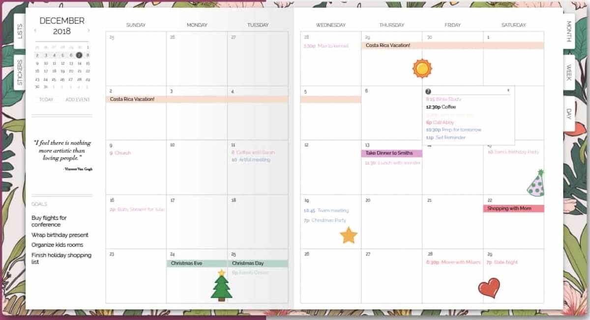 Personalización del Calendario de Artful Agenda