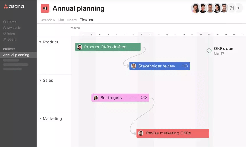 Asana Timeline