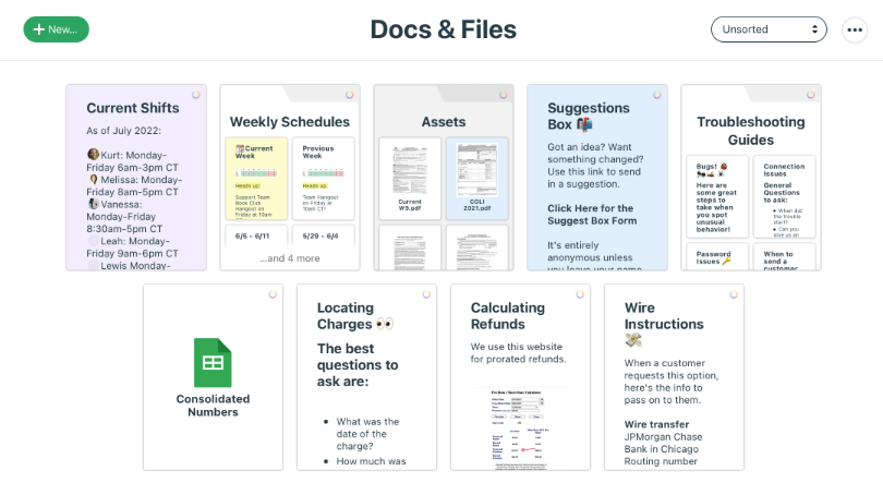 Documentos e arquivos do Basecamp