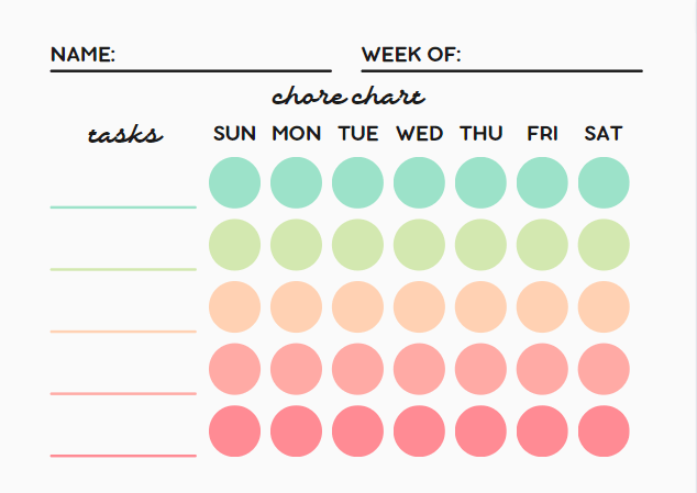 Canva Daily Chore Chart Template