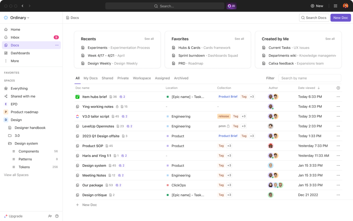 ClickUp 3.0 Item Hubs detailliert