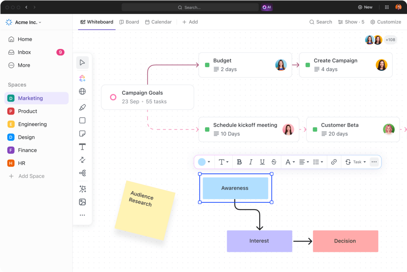 ClickUp 3.0 Whiteboards vereenvoudigd