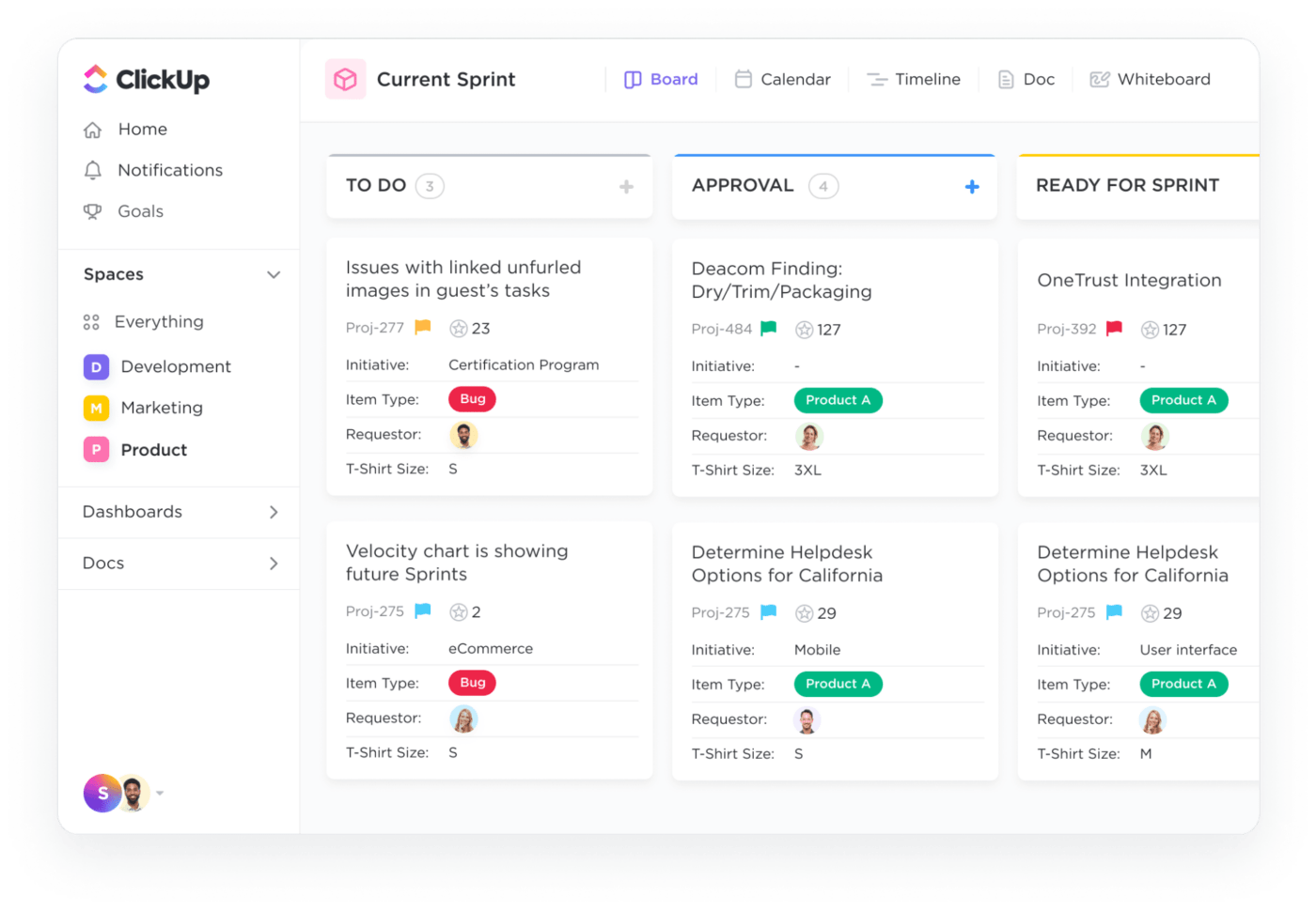 ClickUp Board view