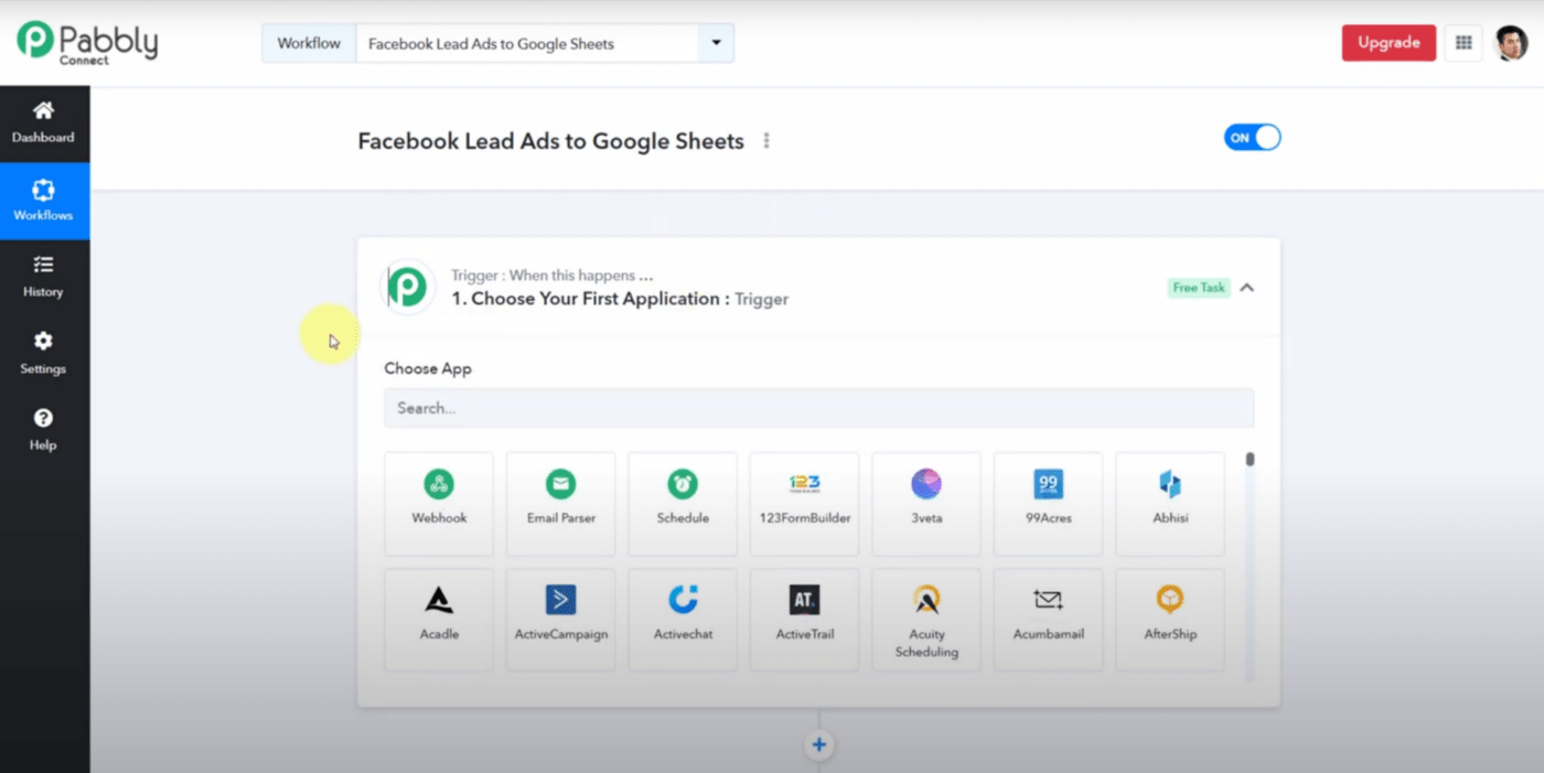 Connecting Facebook Ads to Google Sheets With Pabbly Connect