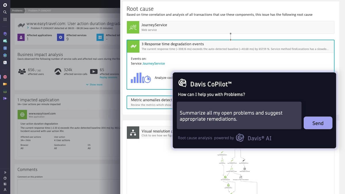 Lo strumento di IA di Dynatrace