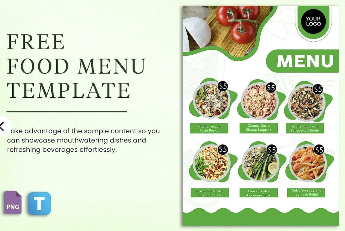 Template Menu Makanan oleh Template.net