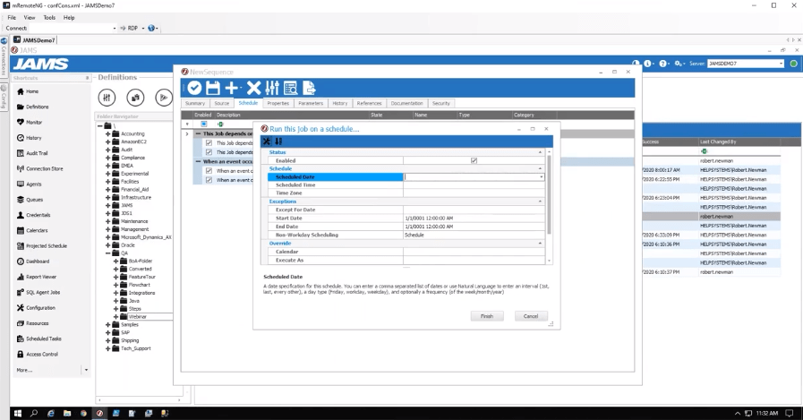 JAMS Scheduler Screenshot