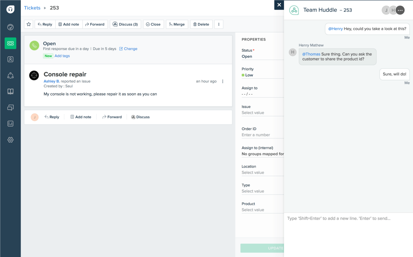 Mengobrol langsung dengan pelanggan secara langsung di Freshdesk