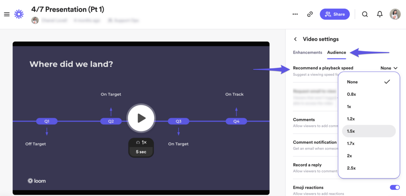 Loom's Video Bearbeitung Features