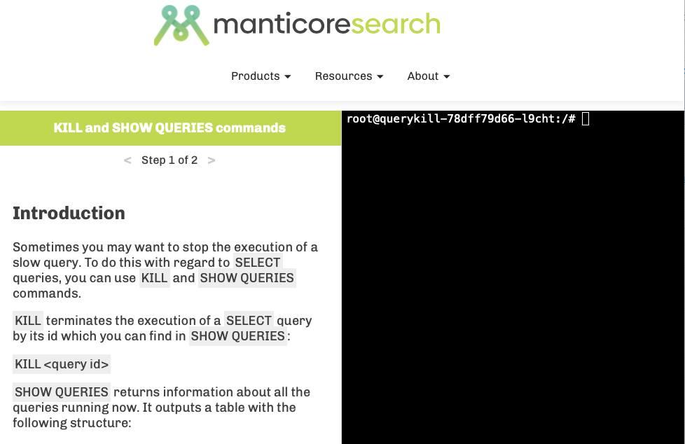 KILL and SHOW QUERIES commands in Manticore Search