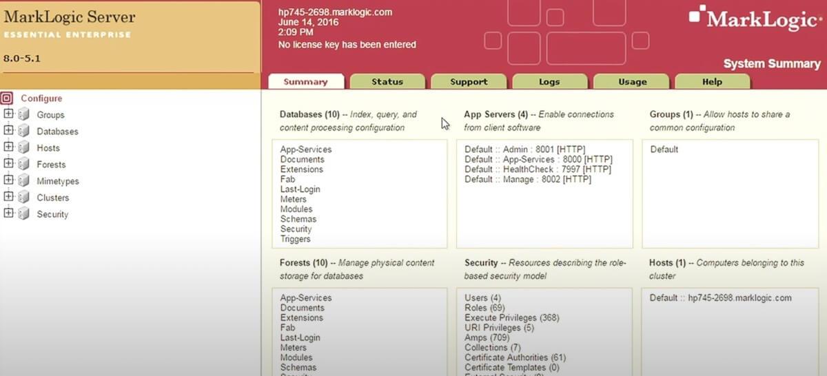 MongoDB alternatieven: MarkLogic's overzichtspagina