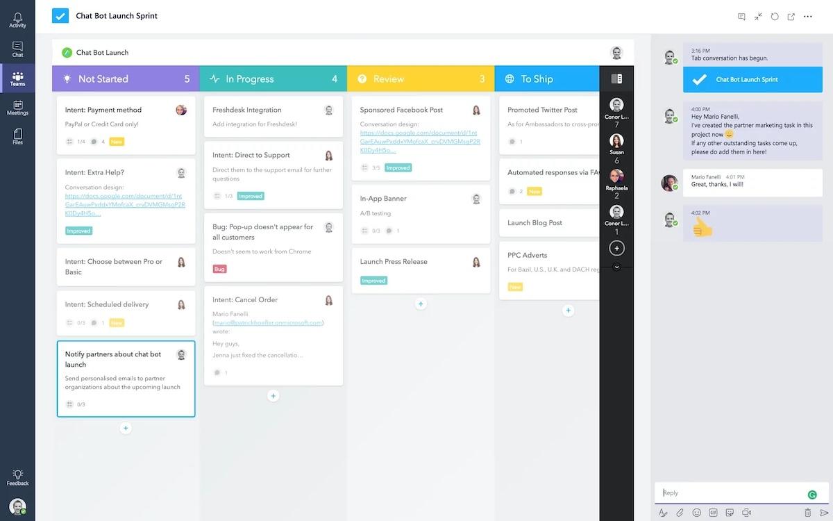 Using the MeisterTask integration to manage tasks in Microsoft Teams