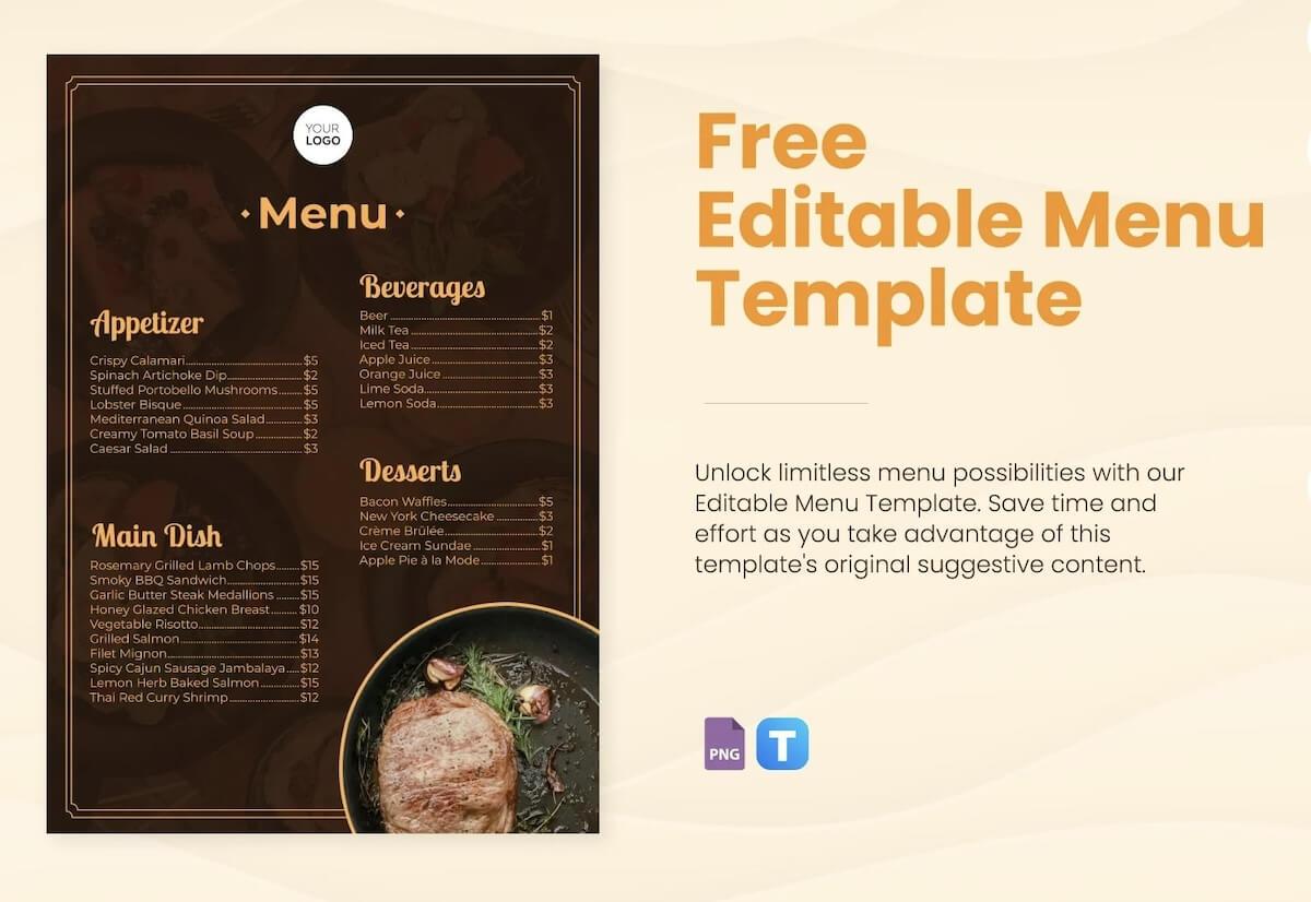 Templat Menu oleh Template.net