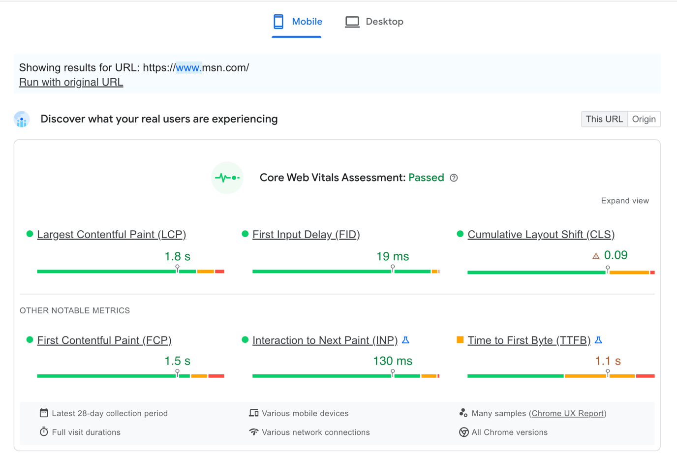 Monitoring web application speeds through Glassbox