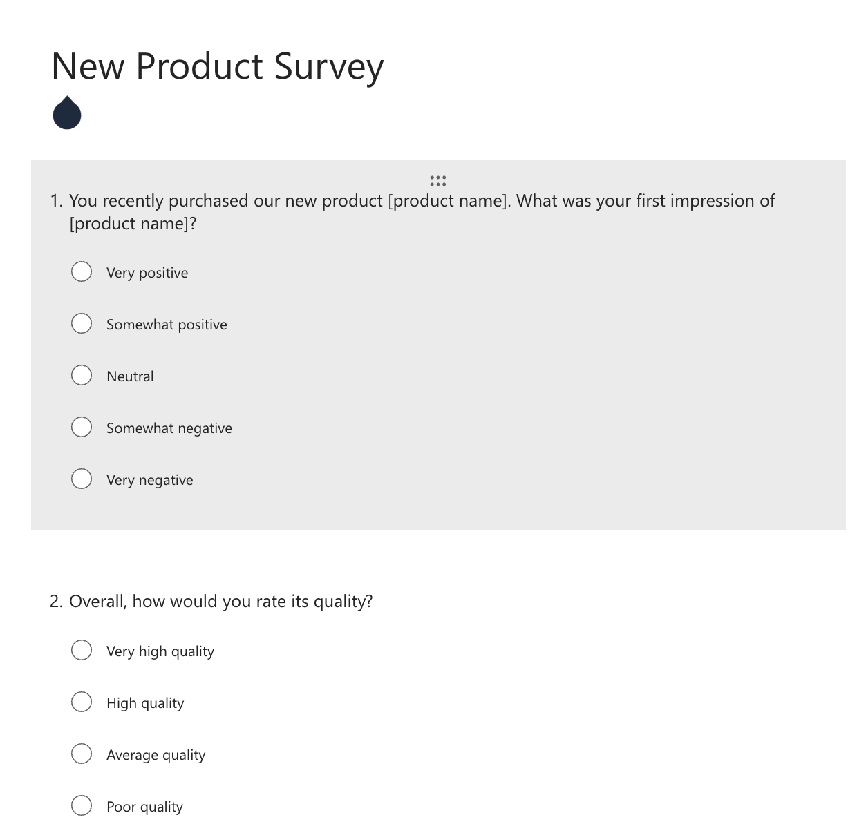 New Product Survey 