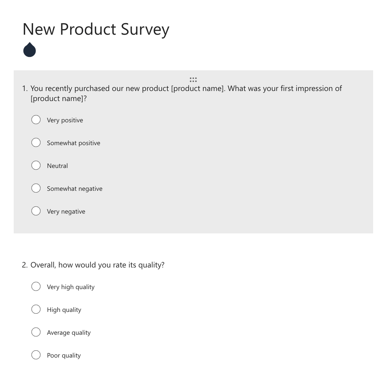 Nouveau sondage sur les produits