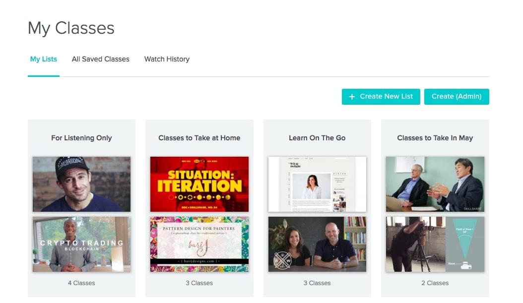 Personal development tools: list of classes in Skillshare