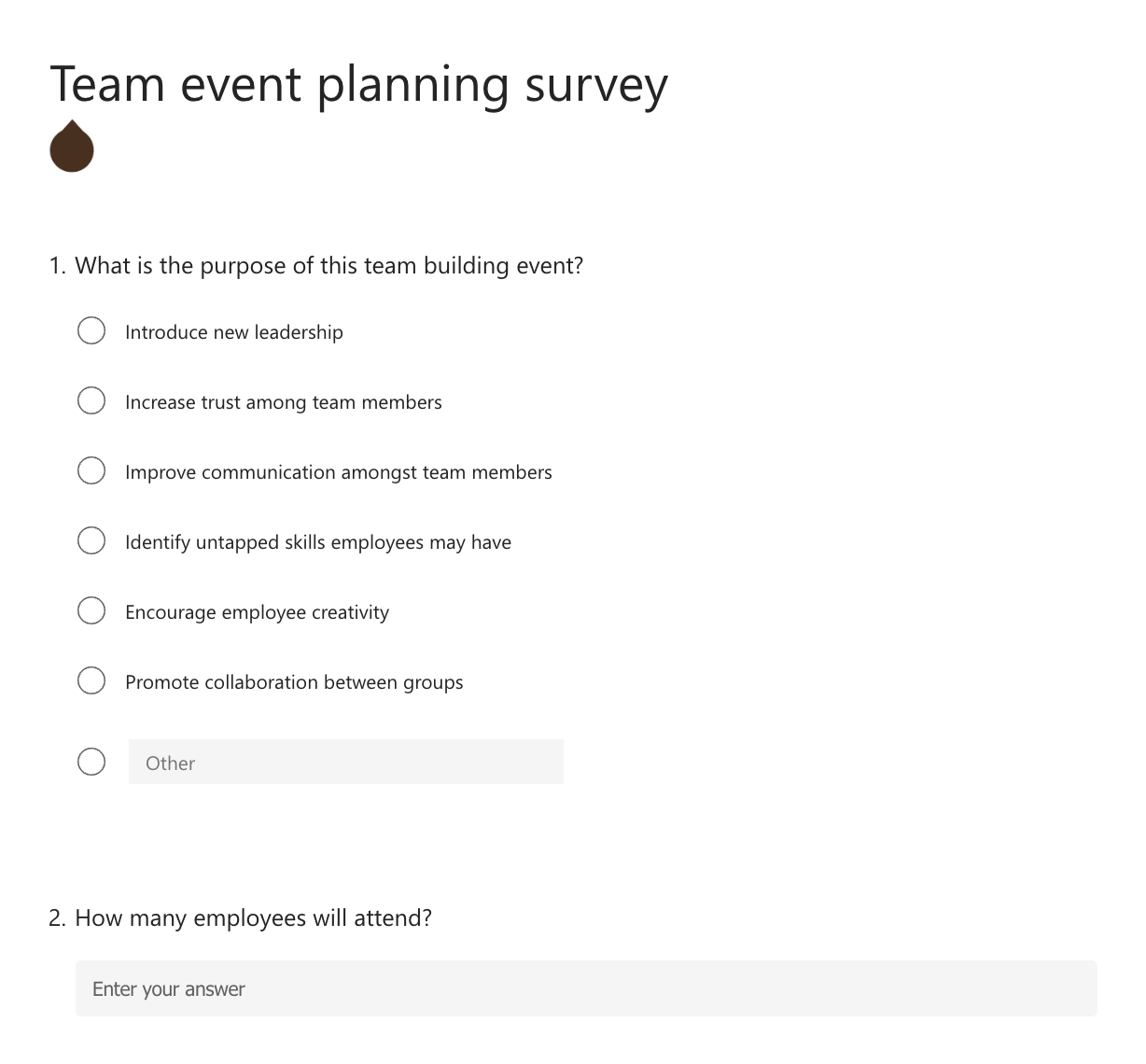 Ankieta dotycząca planowania wydarzeń Teams