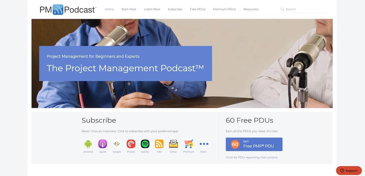 The Project Management Podcast homepage