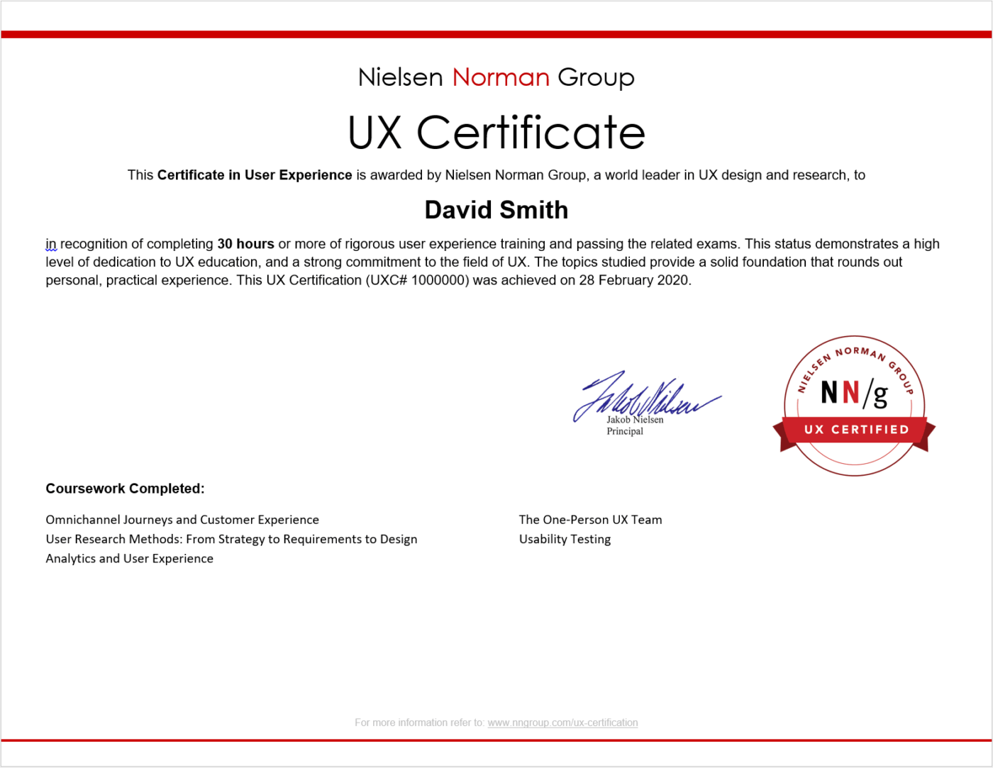 UX Certificate Nielsen Norman Group