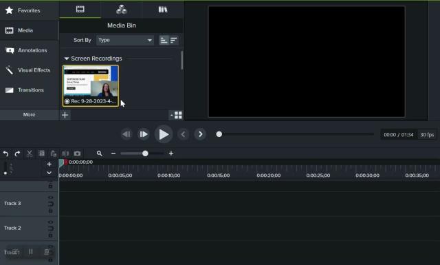 Using Camtasia to assemble and edit video clips
