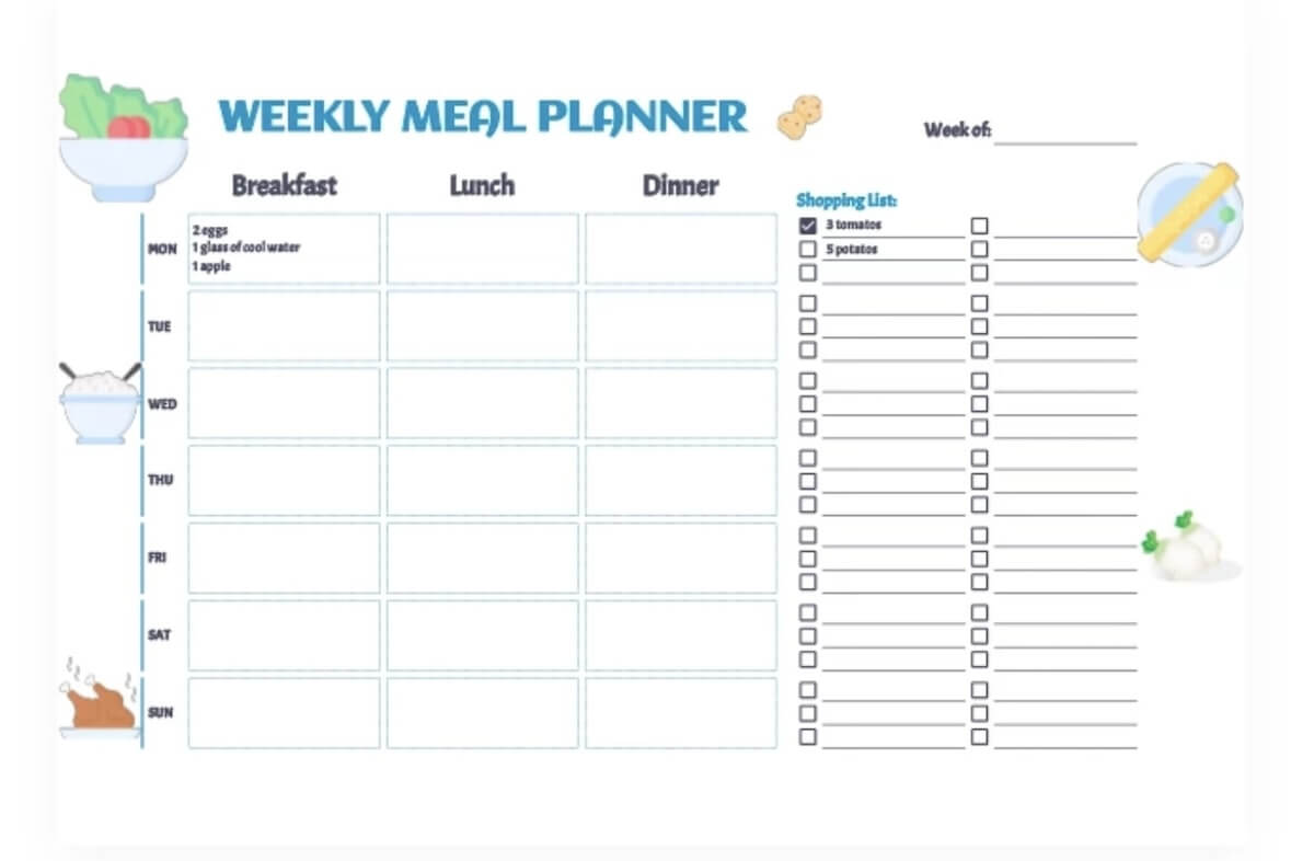 Meal Planner Templates in Google Docs (Free)