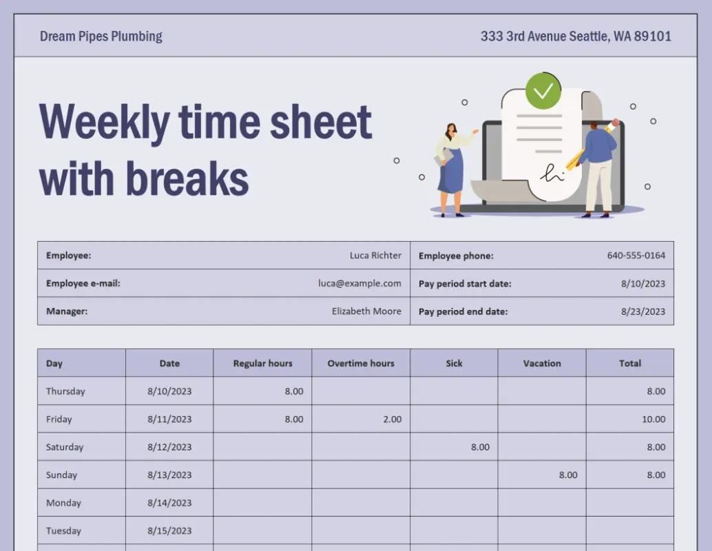 presentation timesheet