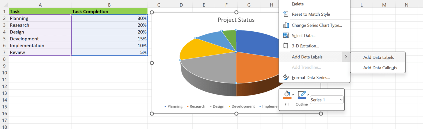 cara membuat diagram lingkaran di excel langkah demi langkah