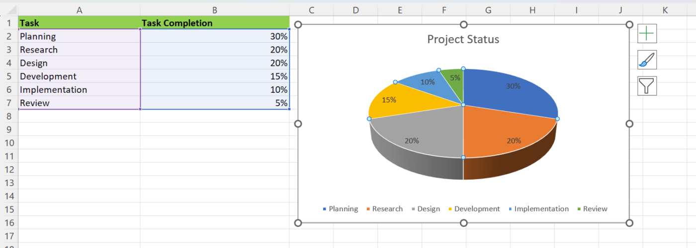 how to make a pie chart in excel clickup steps