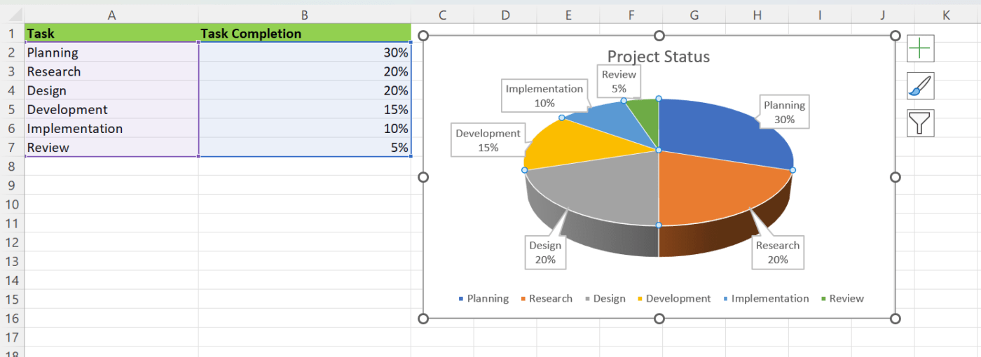 how to make a pie chart in excel clickup steps