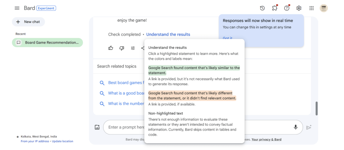 google bard AI vs google search