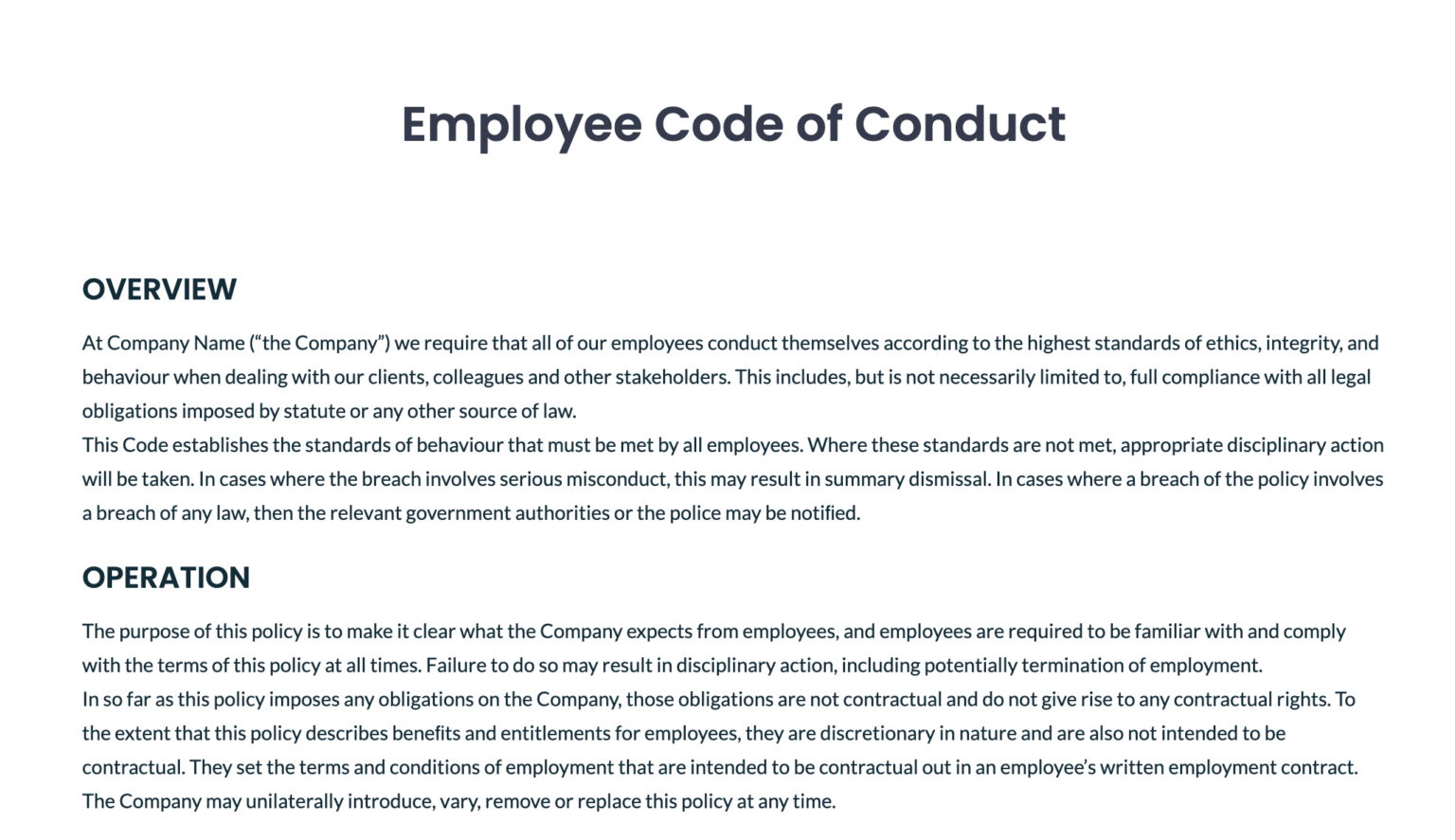 10 Employee Code of Conduct Templates in Word & ClickUp