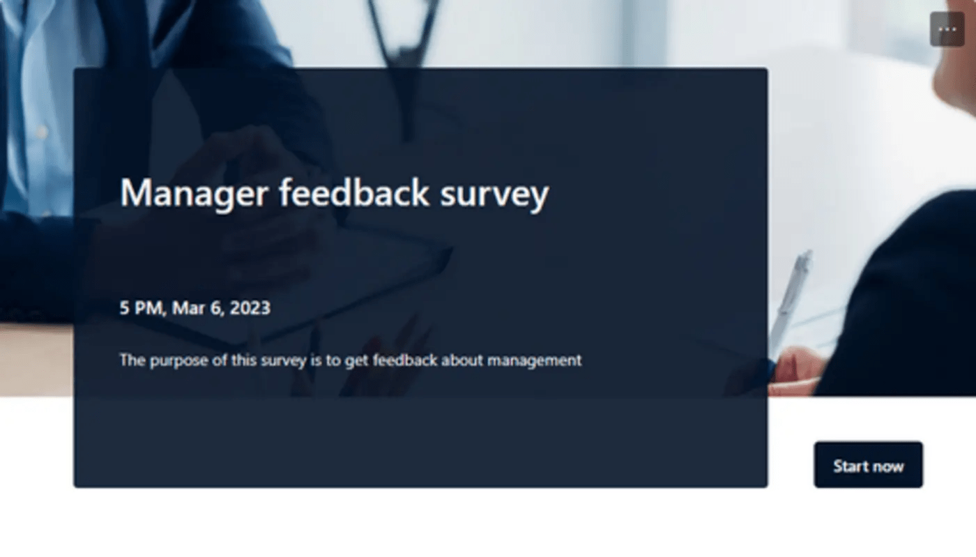 Microsoft form manager feedback survey template