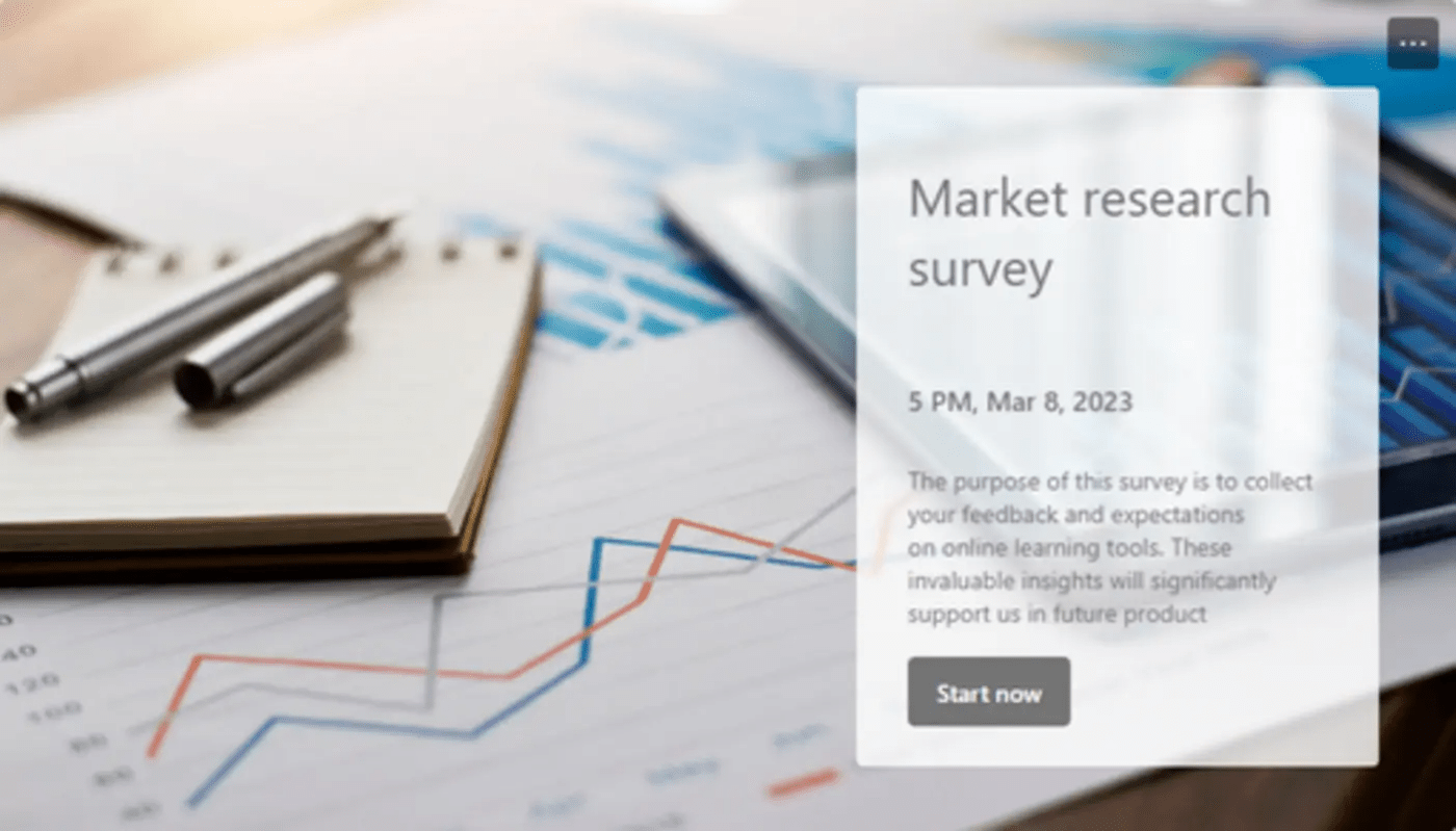 Sondage d'étude de marché sous forme de formulaire Microsoft