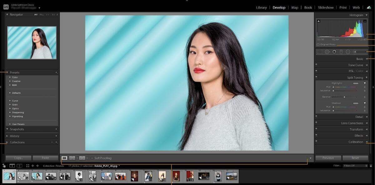 Photo editing software: editing tools in Adobe Lightroom