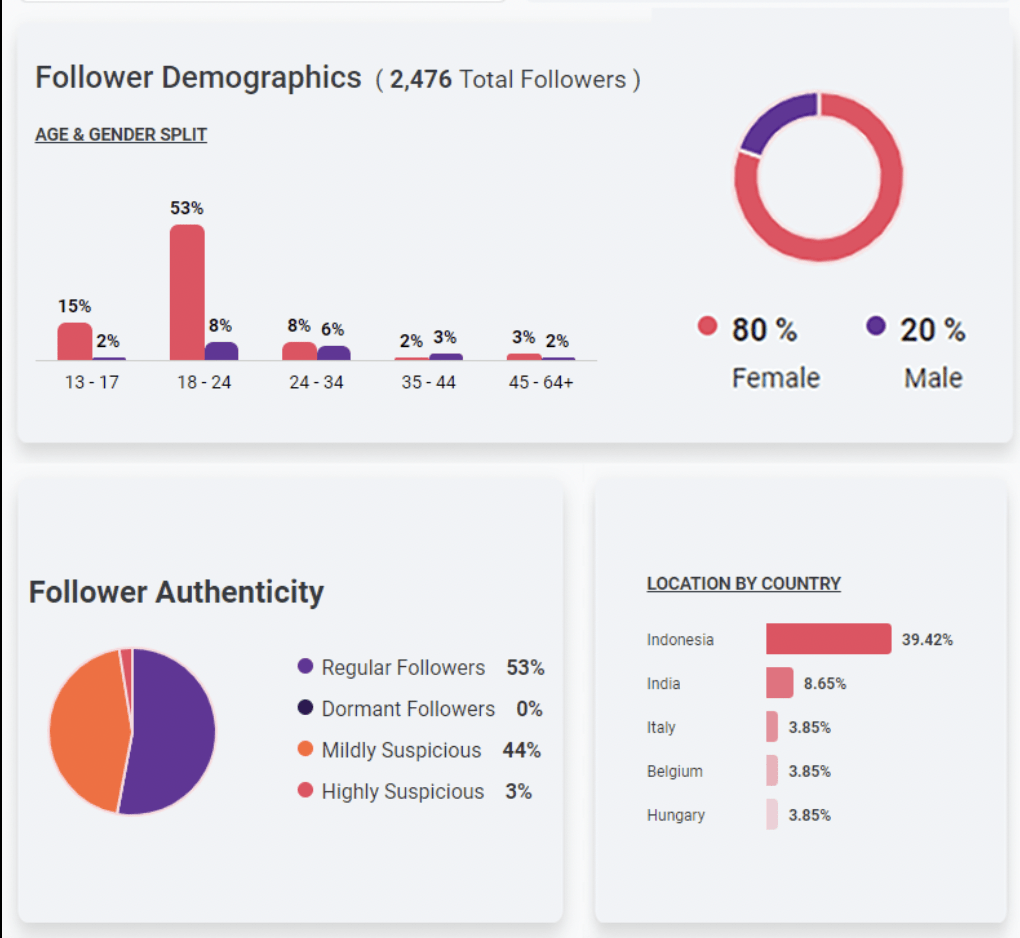 Analisa pour Instagram Analytics